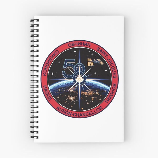 Item preview, ISS-58 (Expedition 58) Logo Original Version with Aunon-chancellor designed and sold by Nikki SpaceStuffPlus.