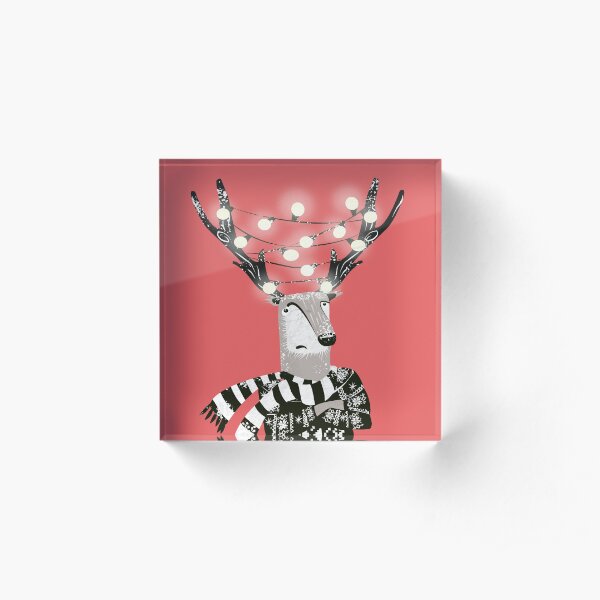 Christmas Bright Reindeer Acrylic Block