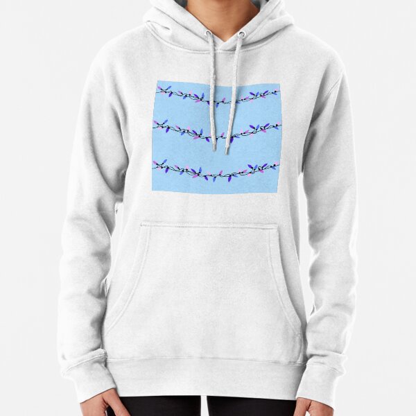 Christmas Lights (Blue Background) Pullover Hoodie