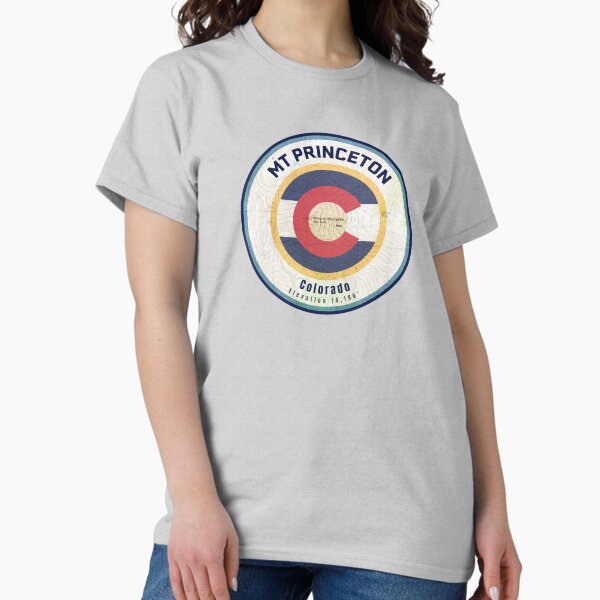 Colorado Mountain Map - Mt Princeton Classic T-Shirt
