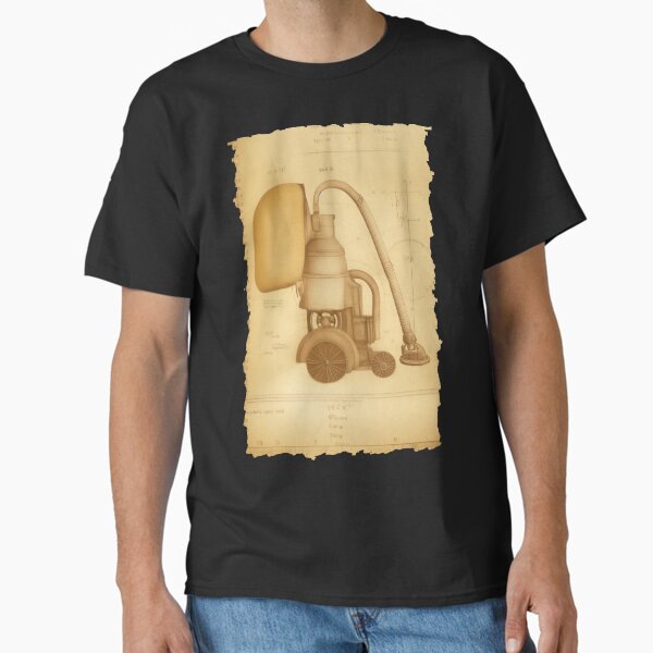 Item preview, Ancient vacuum cleaner with bag a technical drawing with measurements and calculations in Leonardo da Vinci style designed and sold by ArtifactVault.