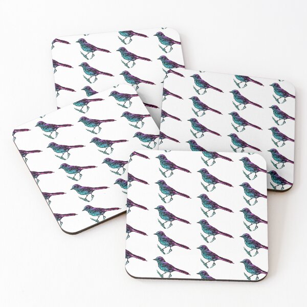 Item preview, Florida scrub jay linocut print designed and sold by thehowlingdingo.