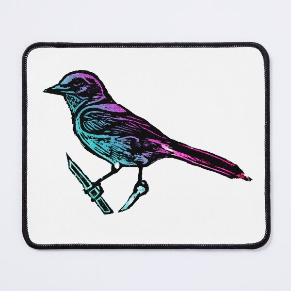 Item preview, Florida scrub jay linocut print designed and sold by thehowlingdingo.