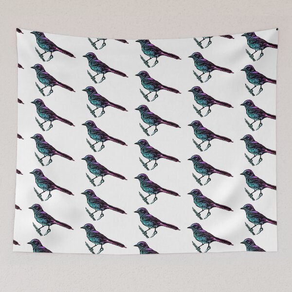 Item preview, Florida scrub jay linocut print designed and sold by thehowlingdingo.