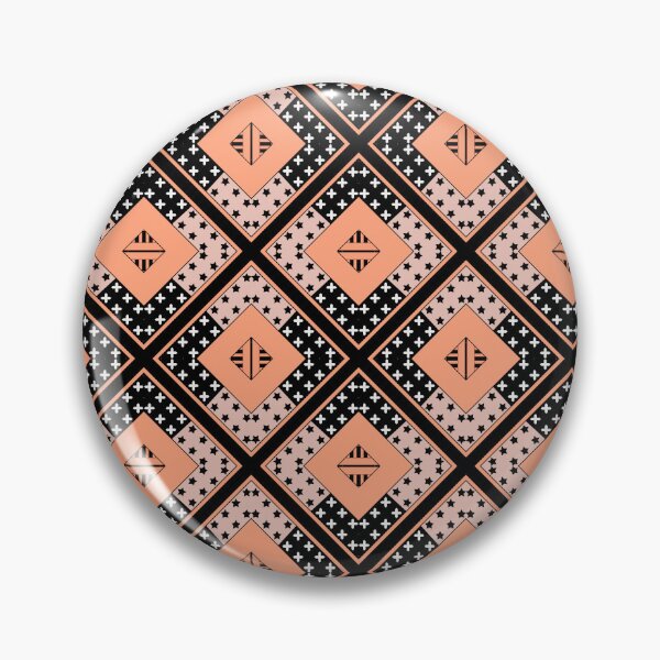 Item preview, Geometric patchwork, coral, orange, black designed and sold by fuzzyfox.