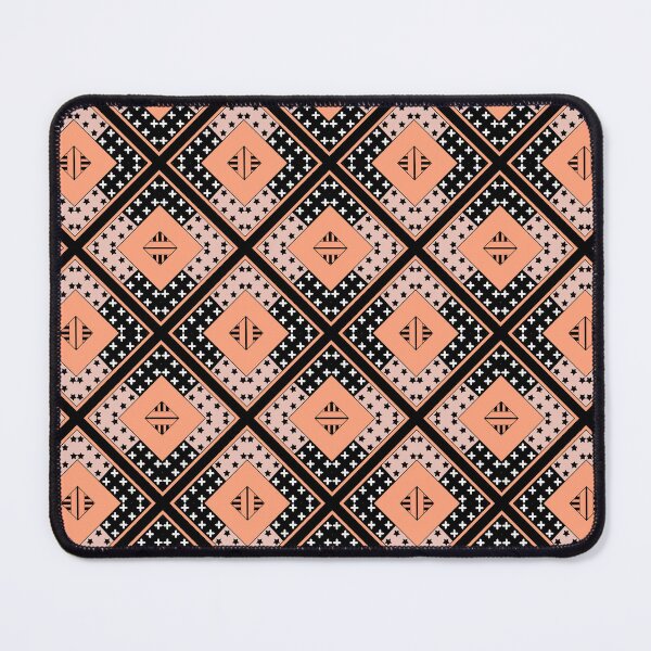 Item preview, Geometric patchwork, coral, orange, black designed and sold by fuzzyfox.