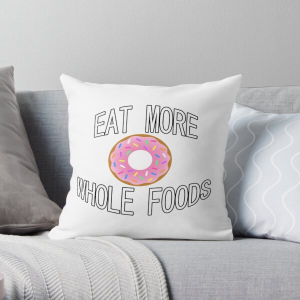 Eat More Hole Foods Junk Food Frosted Donut - Donuts - Pillow