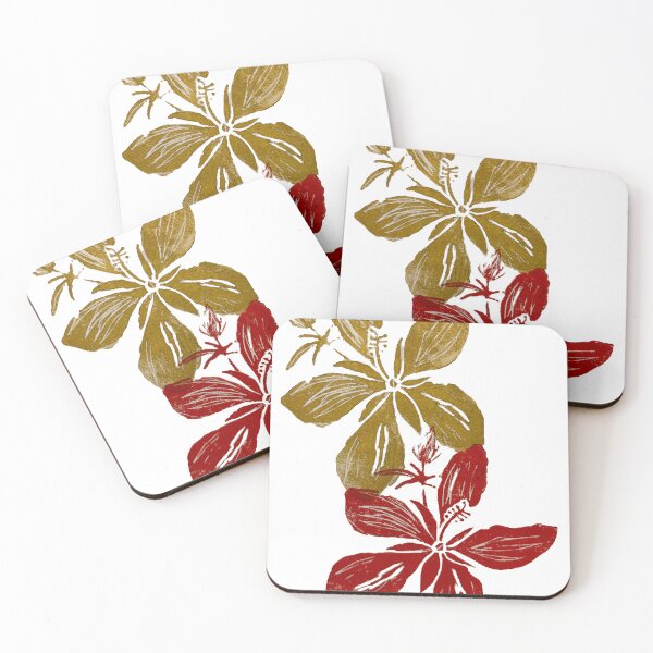 Item preview, Scarlet Hibiscus - Scarlet & Gold designed and sold by thehowlingdingo.