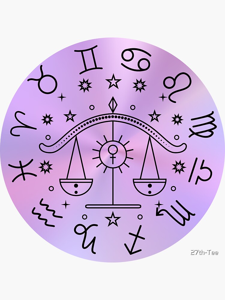 "Libra Zodiac Sign Scales Horoscope Symbol" Sticker for Sale by 27th