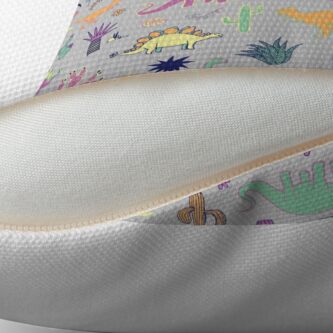 Alternate view of Dinosaur Desert - peach, mint and navy - fun pattern by Cecca Designs Floor Pillow