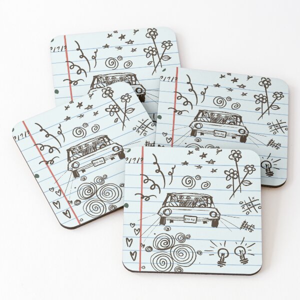 Item preview, funky notebook doodles car designed and sold by strawbsurprise.