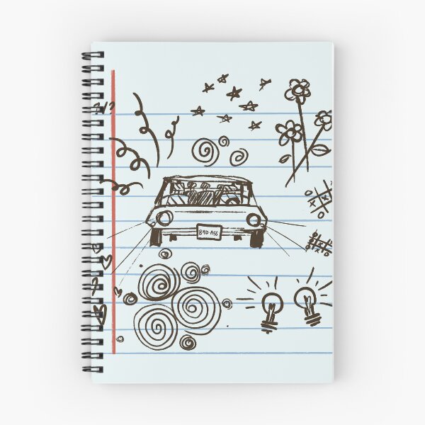 Item preview, funky notebook doodles car designed and sold by strawbsurprise.