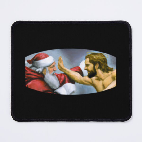 Item preview, Jesus Christ Vs Santa Claus Christmas Showdown Holiday Fight Funny Design designed and sold by IronicBGear.