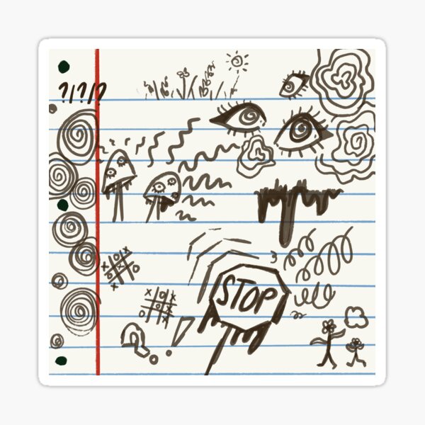 "cool notebook drawing doodles margins" Sticker for Sale by