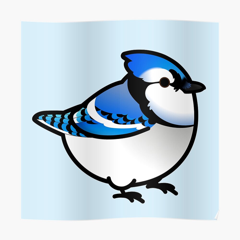 Baby Blue Jay Bird Custom-Cut Vinyl Sticker | Zazzle