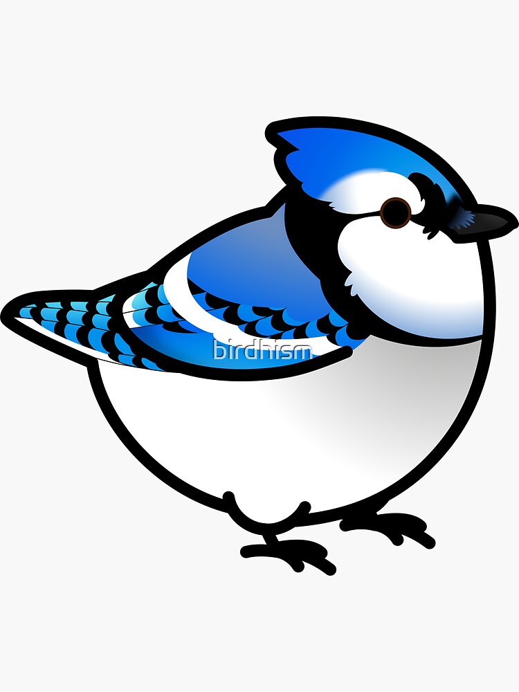 Baby Blue Jay Bird Custom-Cut Vinyl Sticker