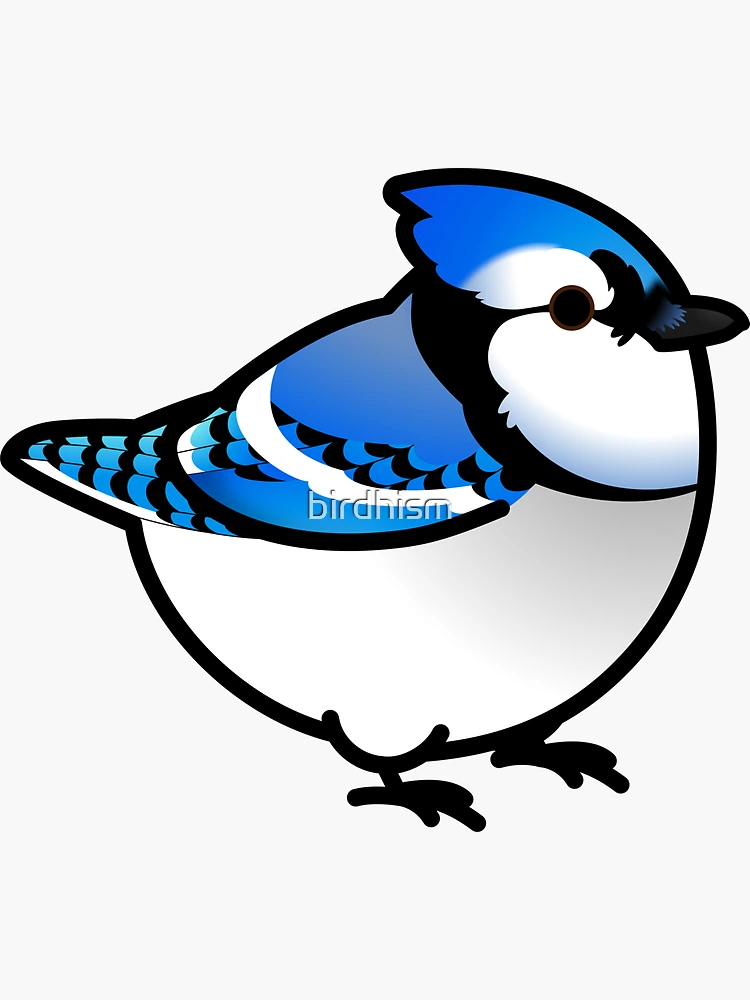 Blue Jay Cartoon Sticker for Sale by nina-aagaard