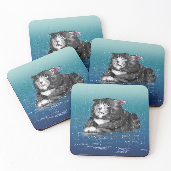 Item preview, rainy day wet cat designed and sold by BeingNow.