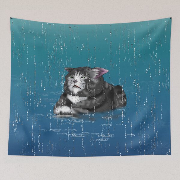 Item preview, rainy day wet cat designed and sold by BeingNow.