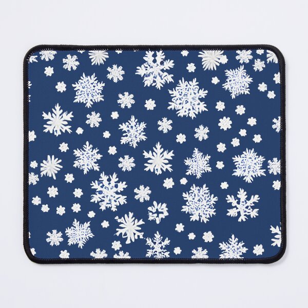 Item preview, Classic Dark Blue Modern and Minimalistic White Christmas Snowfall designed and sold by Christopher  McGuire.