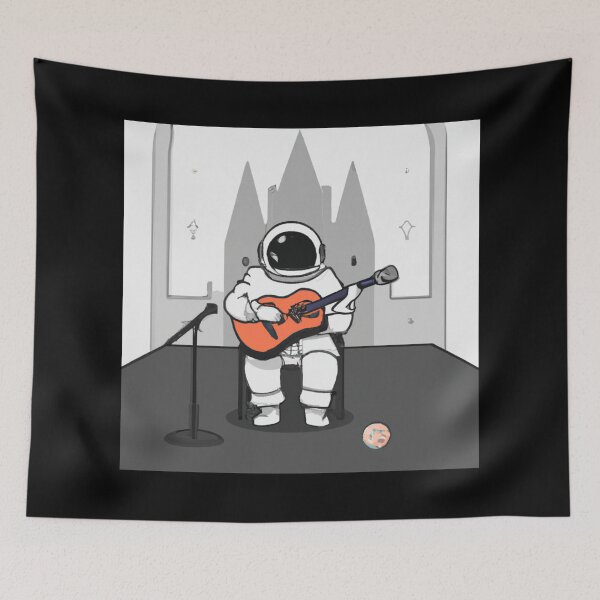 Item preview, Spaceman plays guitar in church (AI Generated Art) designed and sold by Cowboy Folly.
