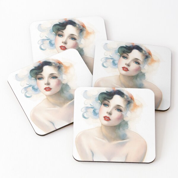 Item preview, A woman in watercolor looking into the distance designed and sold by LeCorgo.