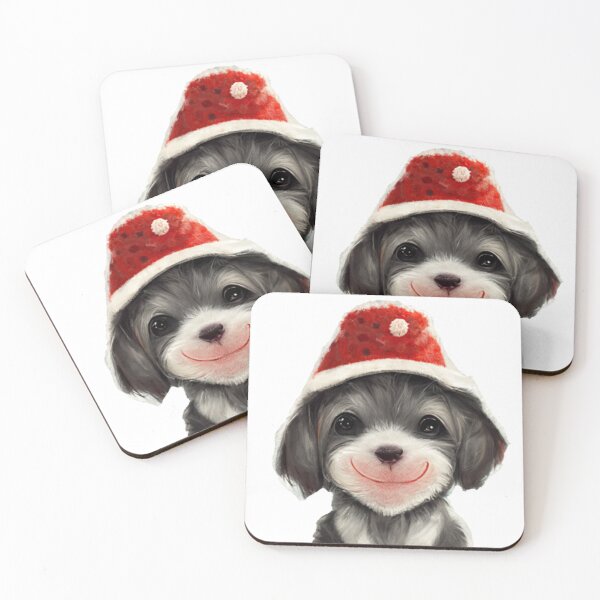 Item preview, Christmas Dog in Santa Hat.  Christmas is Approaching designed and sold by LeanDesigns.