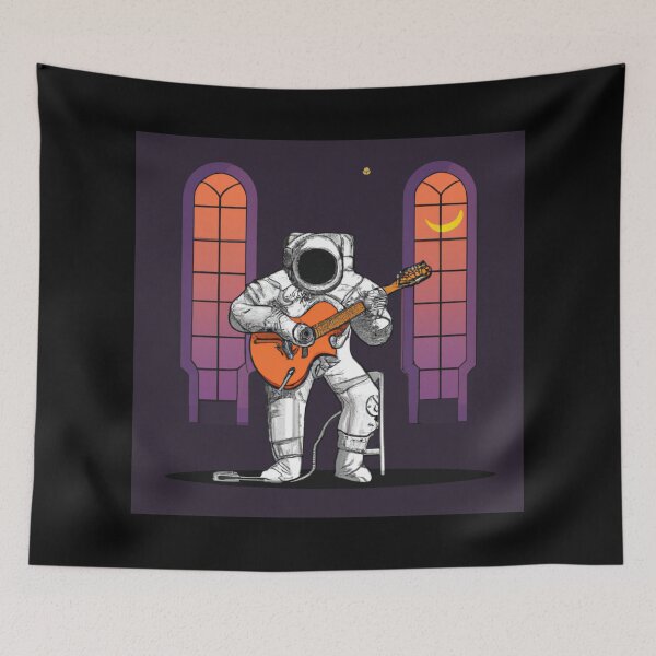 Item preview, Spaceman plays guitar at night. (AI Generated Art) designed and sold by Cowboy Folly.