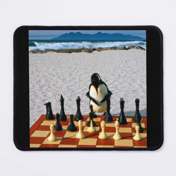 Item preview, Penguin playing chess (AI Generated Art) designed and sold by Cowboy Folly.