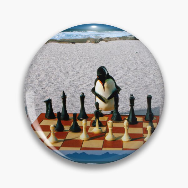 Item preview, Penguin playing chess (AI Generated Art) designed and sold by Cowboy Folly.