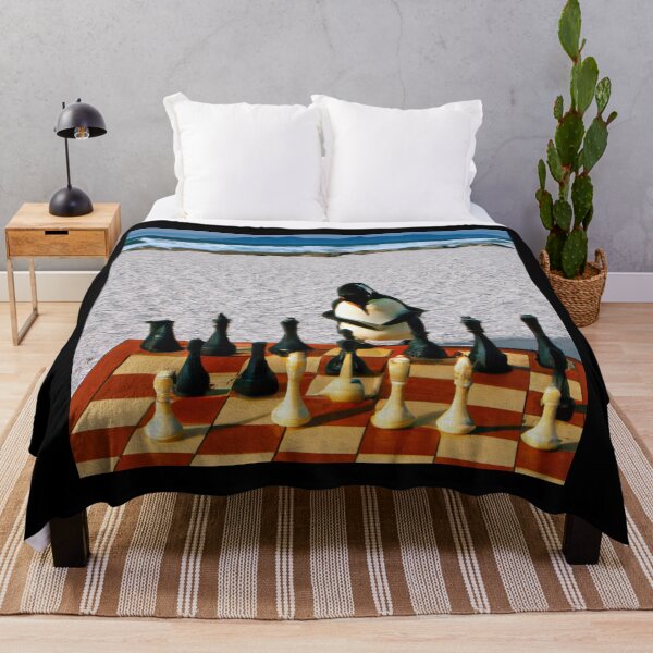 Item preview, Penguin playing chess (AI Generated Art) designed and sold by Cowboy Folly.