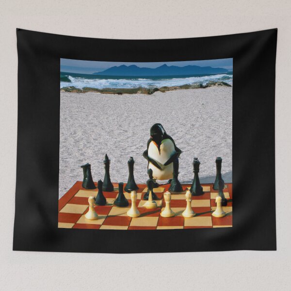 Item preview, Penguin playing chess (AI Generated Art) designed and sold by Cowboy Folly.