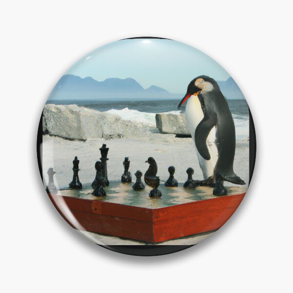 Item preview, Penguin playing chess (AI Generated Art) designed and sold by Cowboy Folly.