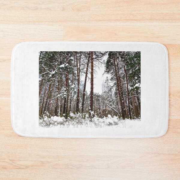 Item preview, Scene at the Striginsky Bor Forest Park in Nizhny Novgorod with pine trees, curved tree, bushes designed and sold by Kristina Drozd.
