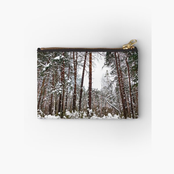 Item preview, Scene at the Striginsky Bor Forest Park in Nizhny Novgorod with pine trees, curved tree, bushes designed and sold by Kristina Drozd.