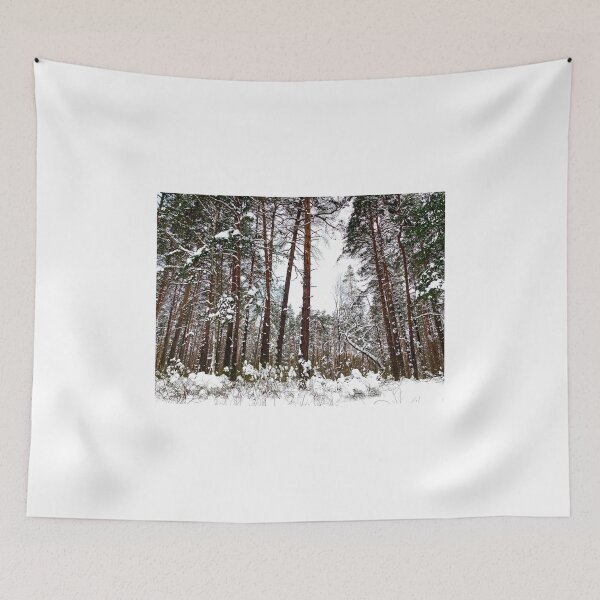 Item preview, Scene at the Striginsky Bor Forest Park in Nizhny Novgorod with pine trees, curved tree, bushes designed and sold by Kristina Drozd.