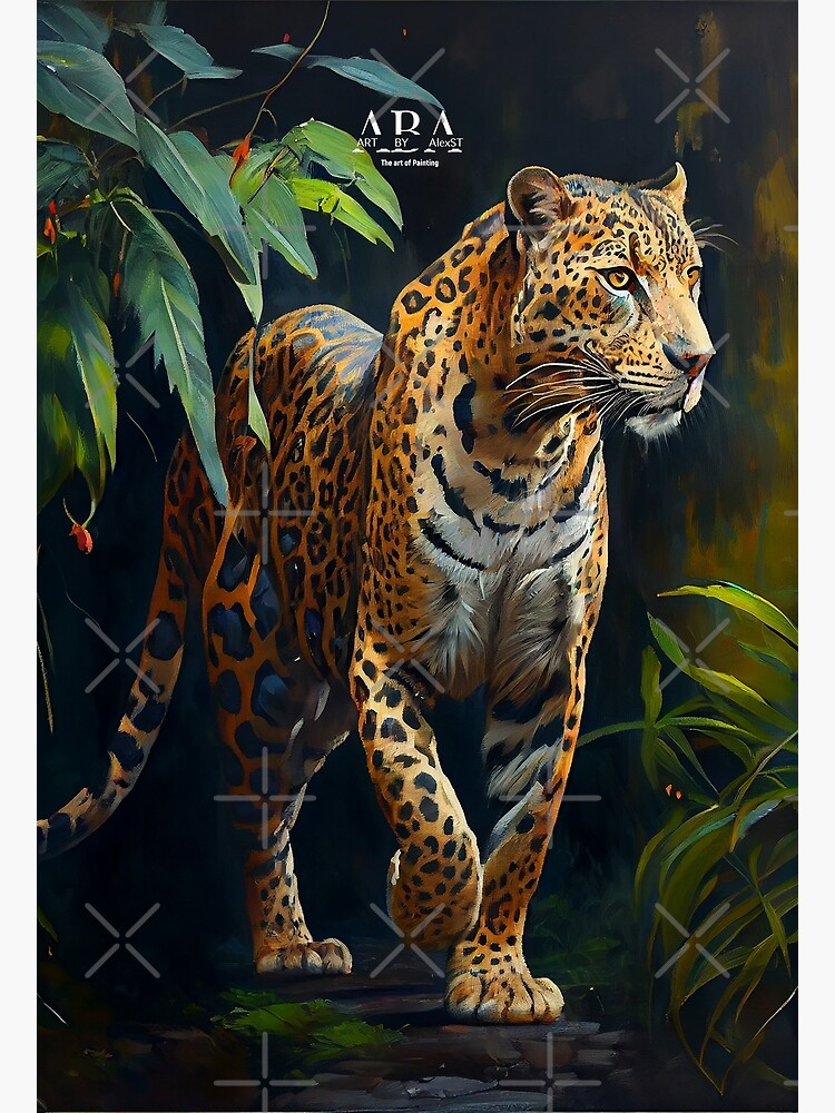 Jaguar Tropical Wildcat Oil Painting hotsell by Costa Rican Artist