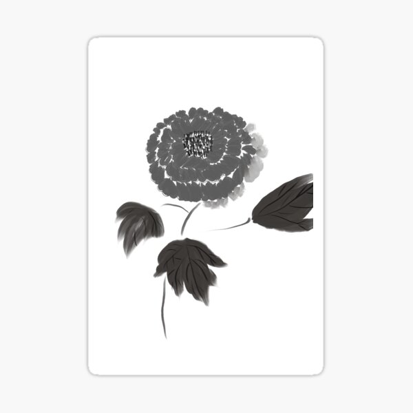Aperçu de l'œuvre Pivoine sumie créée et vendue par StudioMasha.