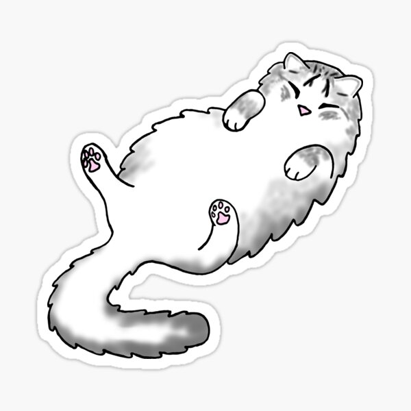 Sleepy Cat Sticker For Sale By Finntasticworld Redbubble 5741