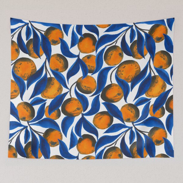 Item preview, Oranges with blue leaves designed and sold by TheMirwoForest.