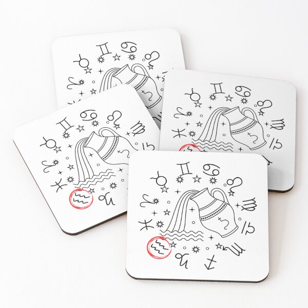 Item preview, Aquarius Zodiac Sign Water-Bearer Horoscope Symbol Mono designed and sold by 27th-Tee.