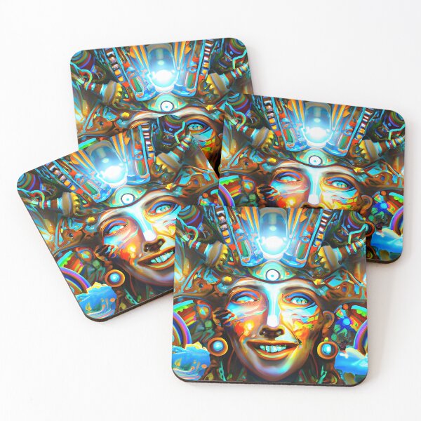 Item preview, Techno-Shaman (6) - Trippy Psychedelic Art designed and sold by TheThirdEye.