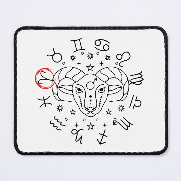 Item preview, Aries Zodiac Sign Ram Horoscope Symbol Mono designed and sold by 27th-Tee.