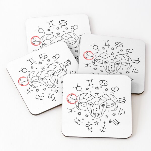 Artikelvorschau, Widder Sternzeichen Widder Horoskop Symbol Mono entworfen und verkauft von 27th-Tee.
