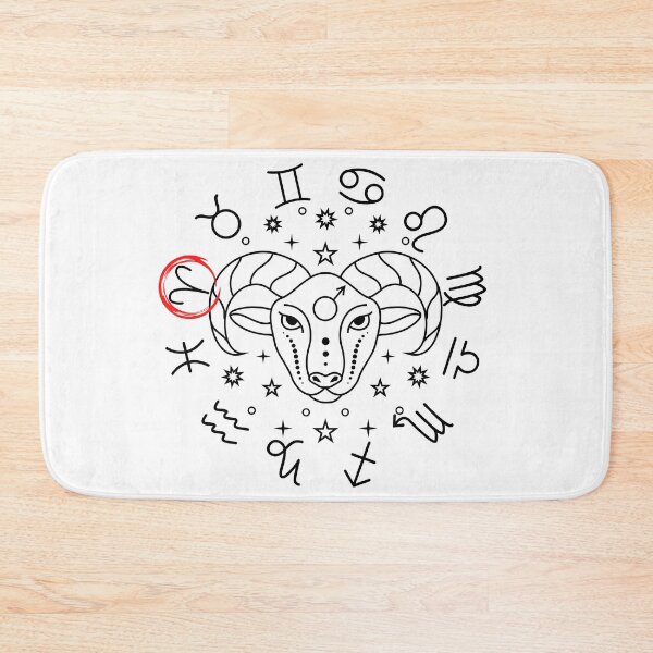 Artikelvorschau, Widder Sternzeichen Widder Horoskop Symbol Mono entworfen und verkauft von 27th-Tee.