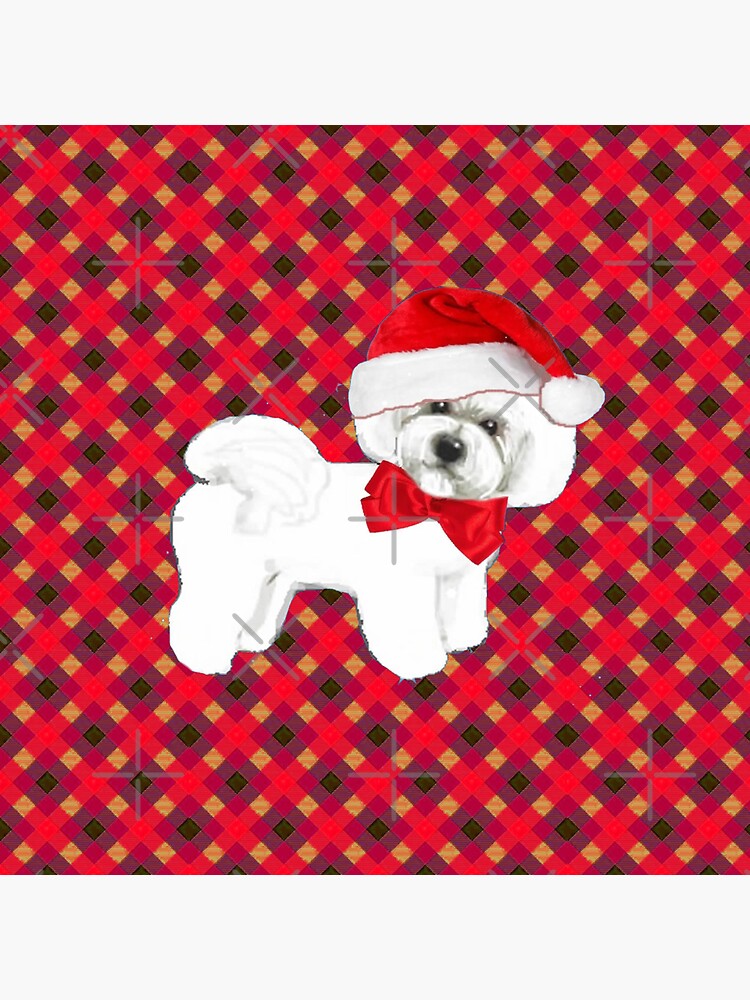Bichon Frise Christmas tartan by MagentaRose
