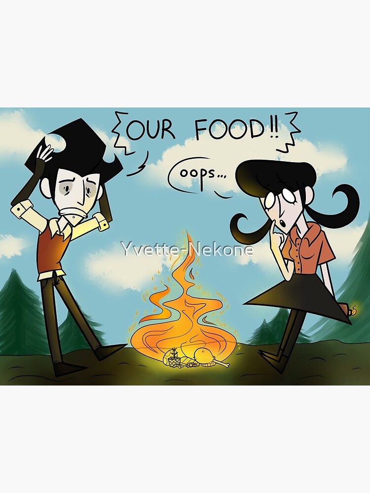 Don T Starve Wilson And Willow Colored Greeting Card By Yvette Nekone Redbubble