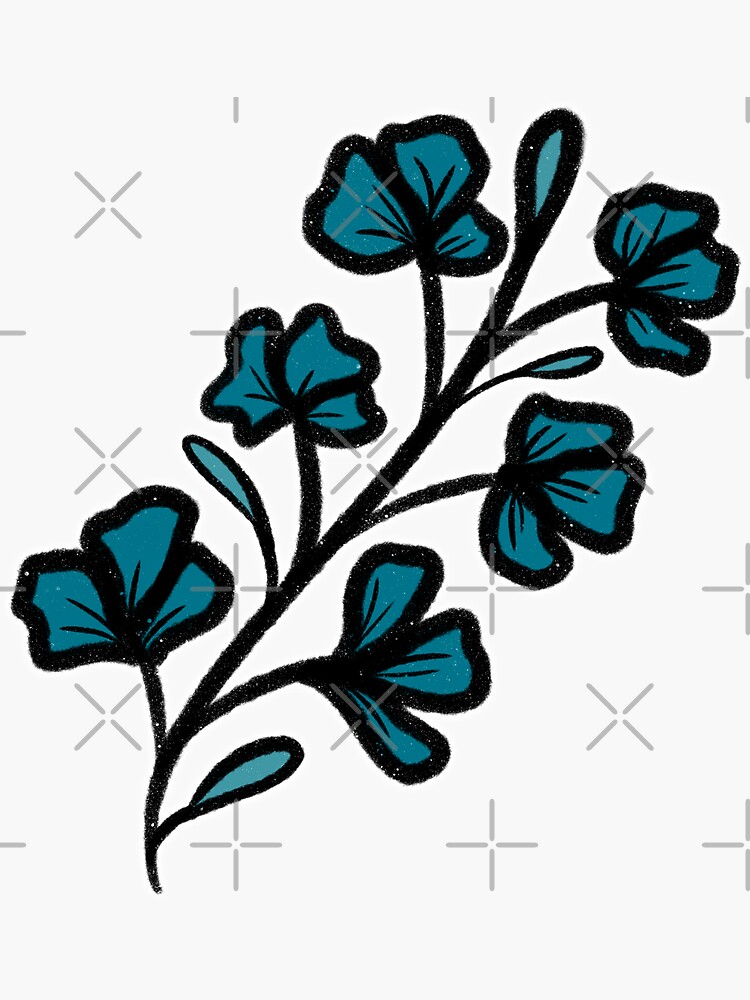"Muted Blue Textured Wildflower" Sticker for Sale by hayleygideon