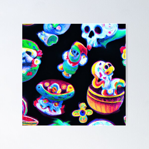 Artikelvorschau, Neon aliens and skulls  entworfen und verkauft von Bakesales.