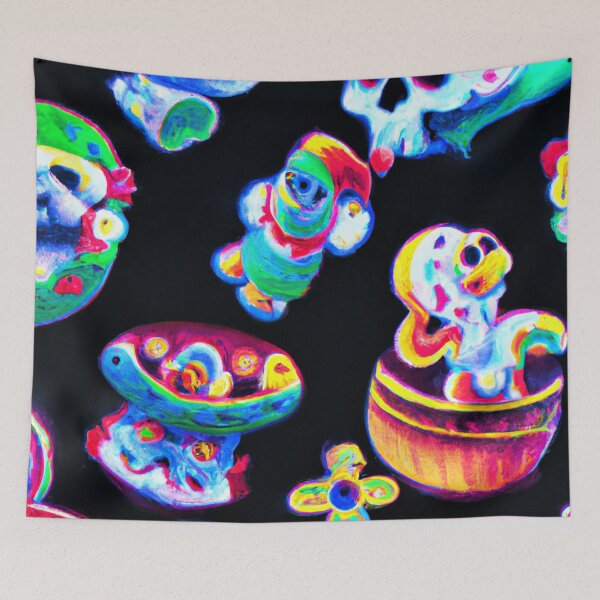 Item preview, Neon aliens and skulls  designed and sold by Bakesales.
